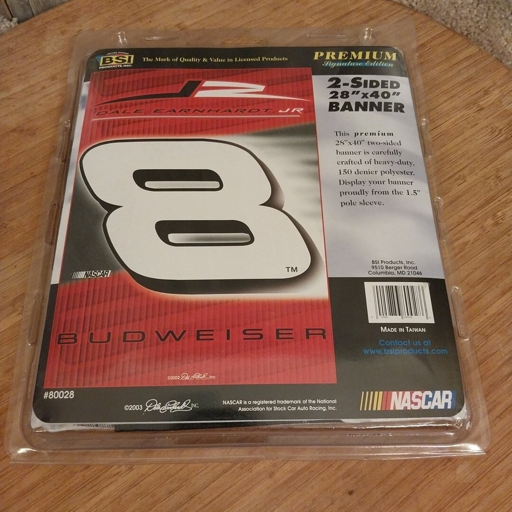 2002 Dale Earnhardt Jr Budweiser Racing #8 NASCAR Banner Flag 2-Sided 28x40